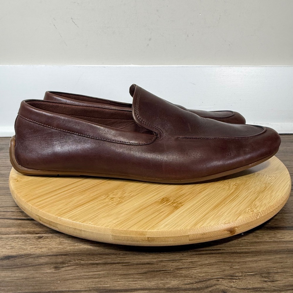 Clarks Loafers Mens 12 Brown Leather Cushion Plus Slip On 261487537110 Modern
